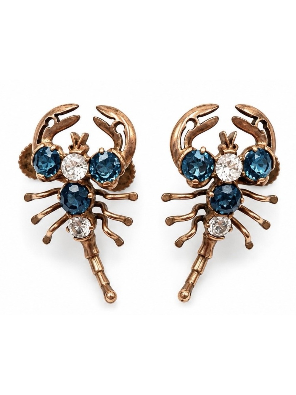 Vintage Scorpion Rhinestone Screwback Earring - Picture 1 of 3